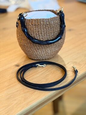 Clare V PETIT POT DE MIEL W/ BAMBOO HANDLE in Dulce De Leche NWT $245